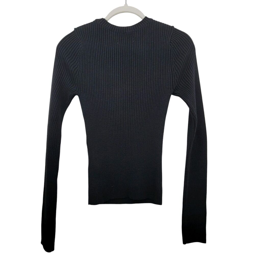 Hollister Women's black And White Ribbed Fitted Sweater Size Small - Picture 2 of 7